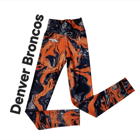 NWOT Denver Broncos Women's XS Zubaz NFL Team Apparel Swirl Leggings - Picture 1 of 8